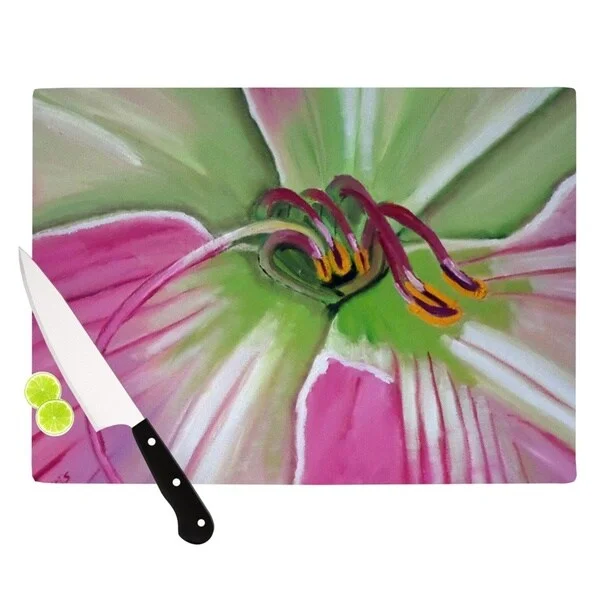 KESS InHouse Cathy Rodgers 'Pink and Green' Flower Cutting Board