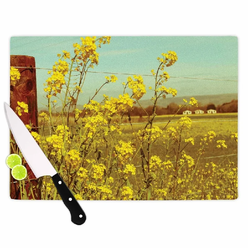 Kess InHouse Graphic Tabby Spring Breeze Yellow Glass Photography Cutting Board