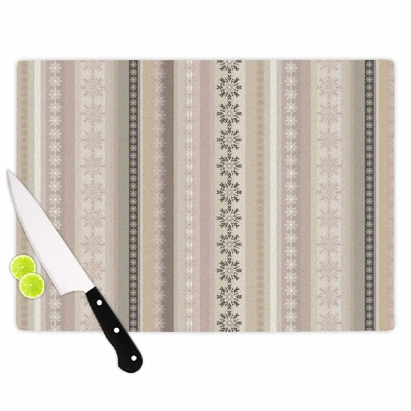 Kess InHouse Allison Soupcoff "Hint" Yellow Beige Cutting Board