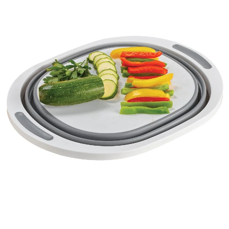 Collapsible Skid-Resistant Oval Chopping Board - 15.75 x 5.88 x 12.5