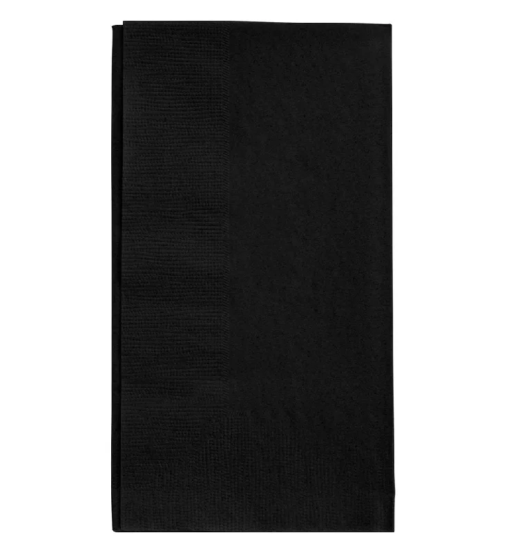 BarConic® 15” x 17” 2-PLY Colored Paper Dinner Napkins – BLACK – Pack of 100