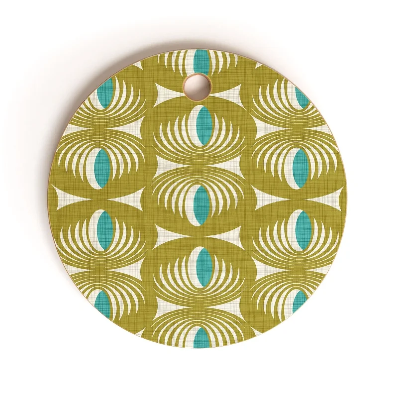 Heather Dutton Oculus Olive Green Cutting Board Round