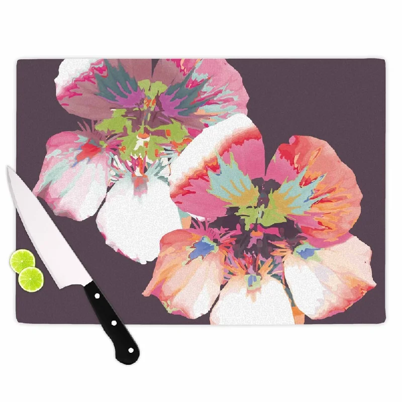 Kess InHouse Love Midge "Graphic Flower Nasturtium" Lavender Floral Cutting Board