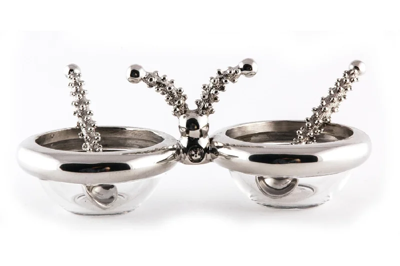 Dish 2x60mm & 2 x Salt Spoons Set - Studded Collection - Diana Carmichael