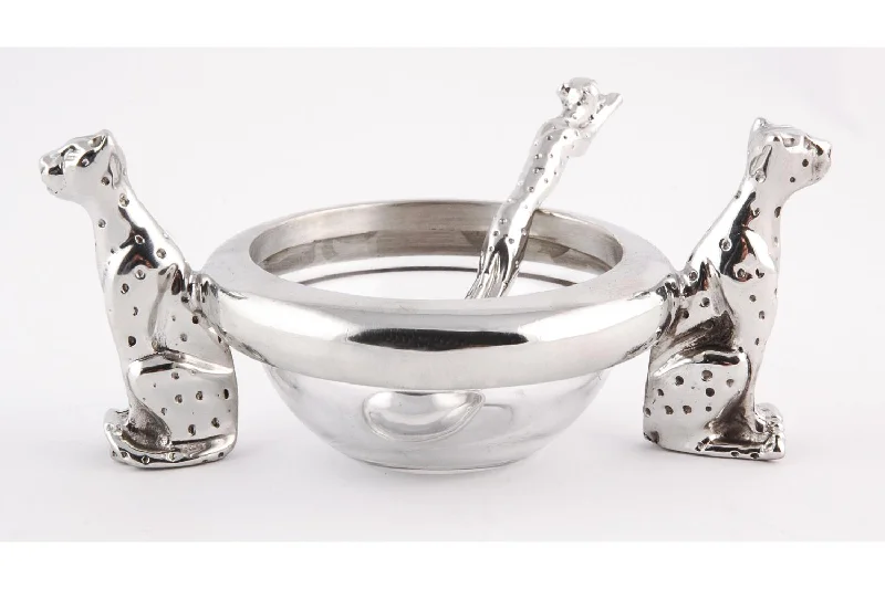 Dish 60mm Double & salt spoon Set - Cheetah Africa Collection - Diana Carmichael