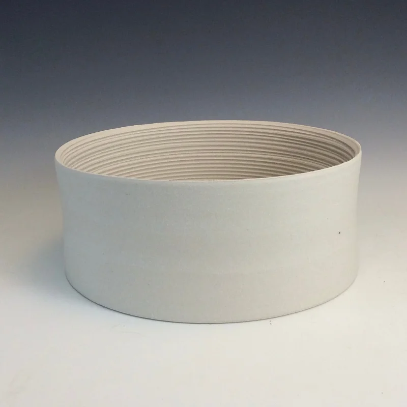 Michael Hughes- White Stoneware Cylinder #41