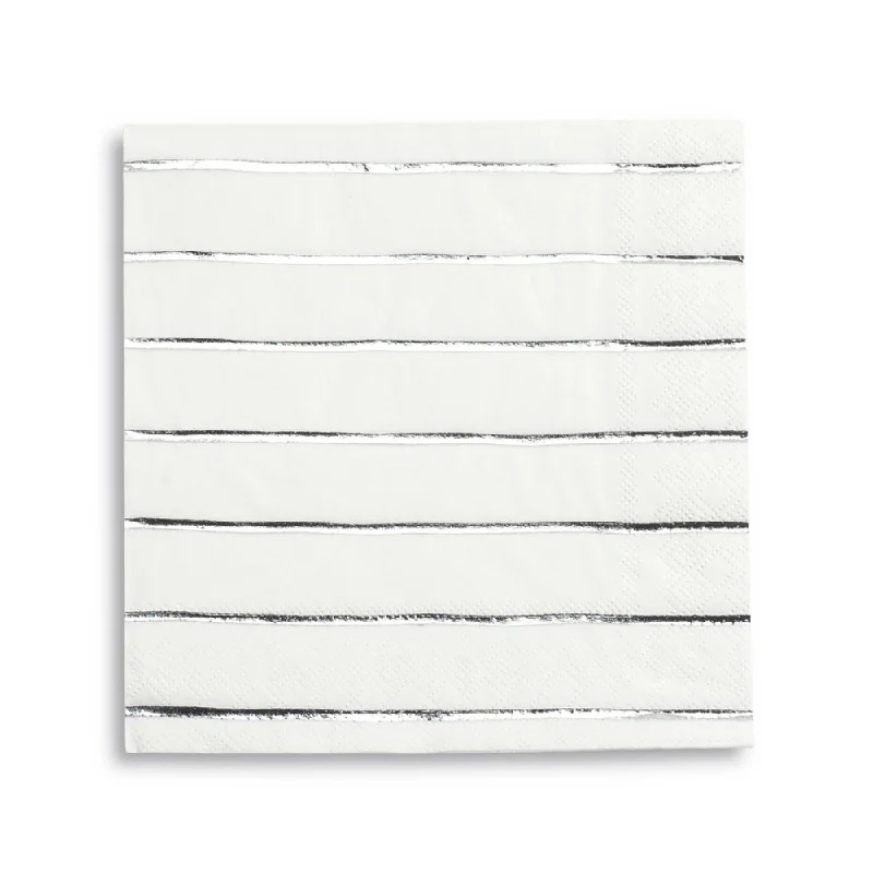 Silver Frenchie Striped Large Napkins