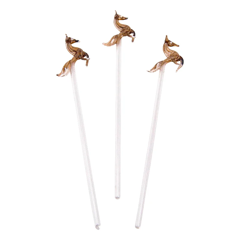 Horse Hand Blown Glass Stirrers