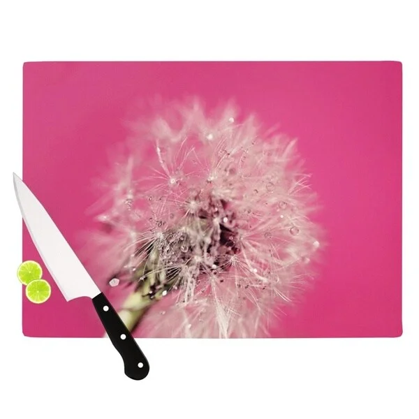 Kess InHouse Beth Engel "Pink Twilight" Magenta Dandelion Cutting Board