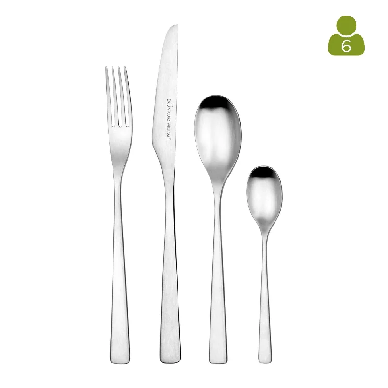 Studio William Tilia Satin 24 Piece, 6 Person Cutlery Set