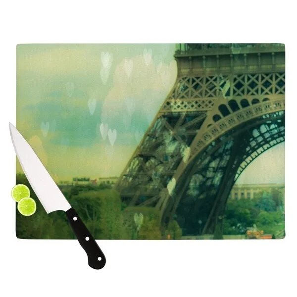 Kess InHouse Ann Barnes "Paris Dreams" Green Tower Cutting Board