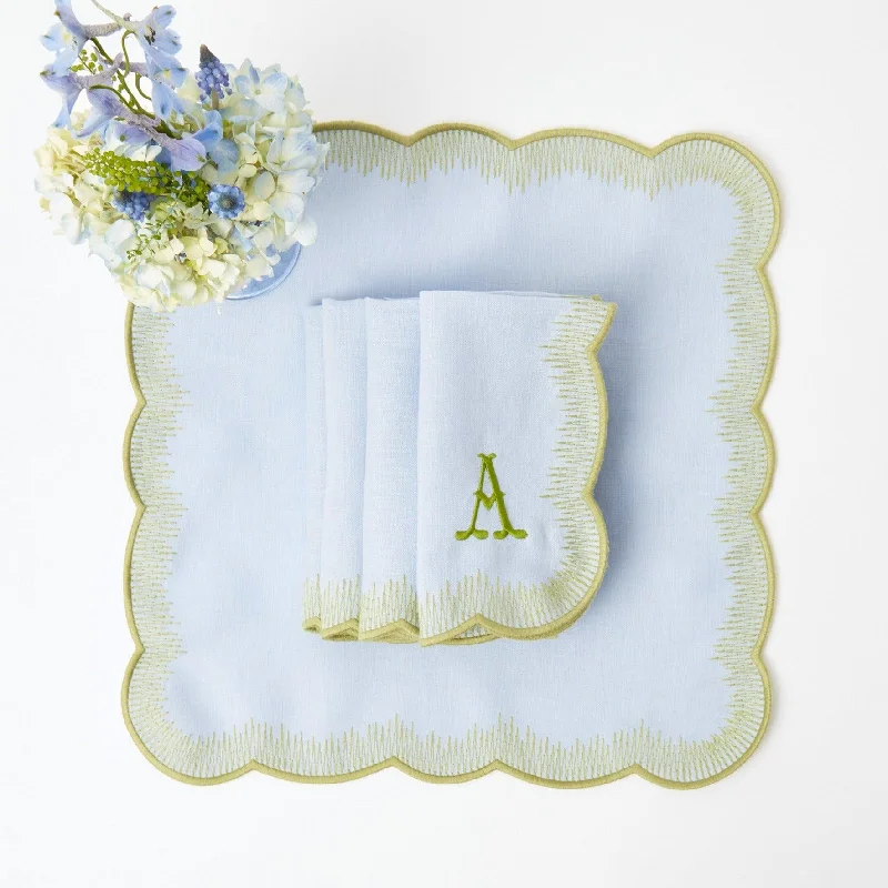 Alathea Blue & Green Linen Napkins (Set of 4)