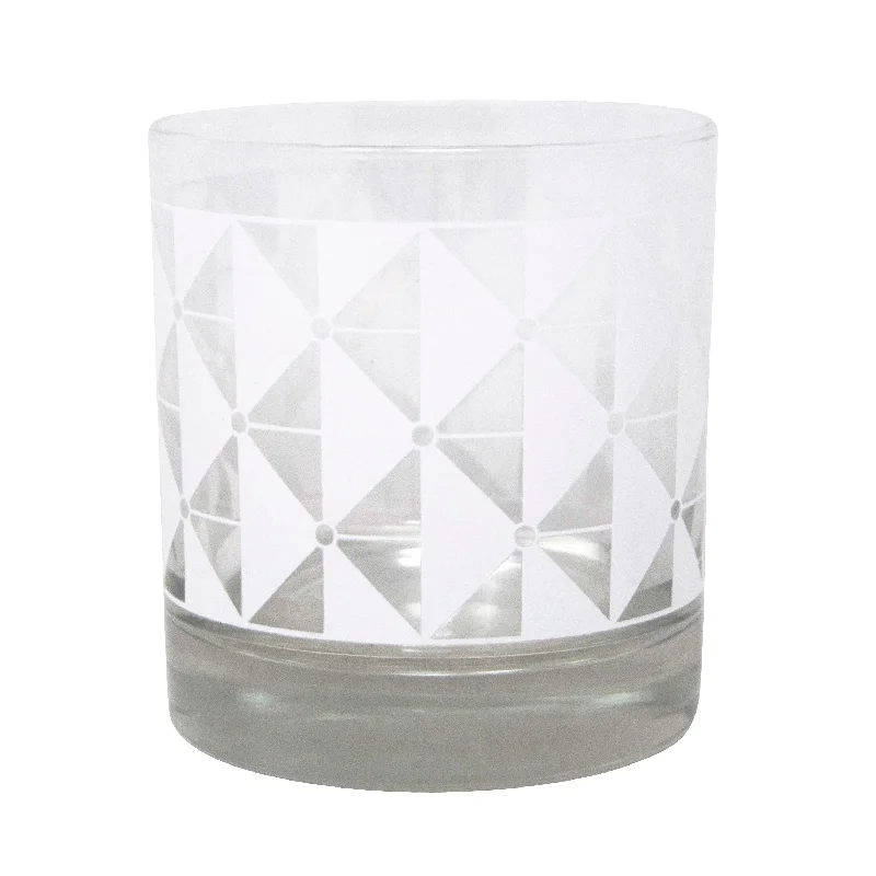 The Modern Home Bar Deco Diamonds White Rocks Glass