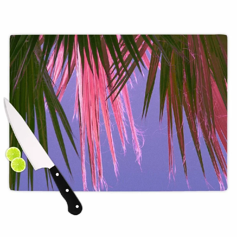 Kess InHouse Ann Barnes "Neon Jungle" Purple Green Cutting Board