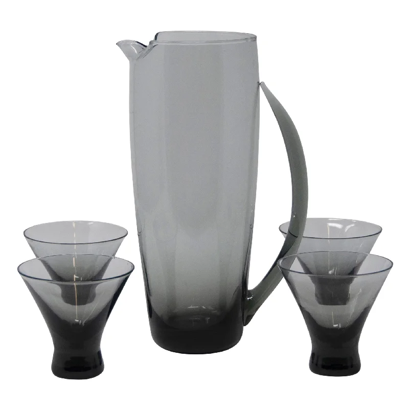 Morgantown Smoke Glass Cocktail Pitcher Set