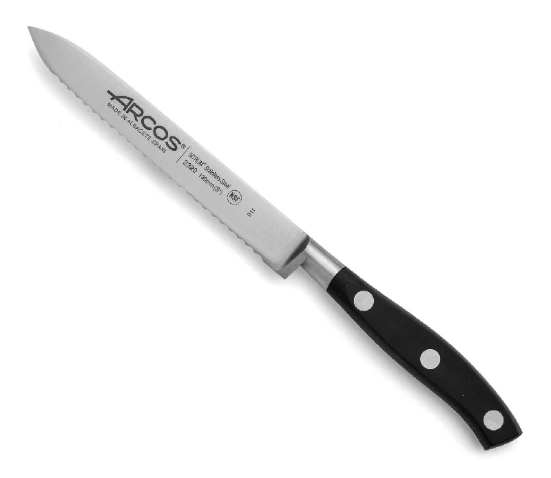 Arcos Riviera Serrated Tomato Knife - Black, 23.2cm