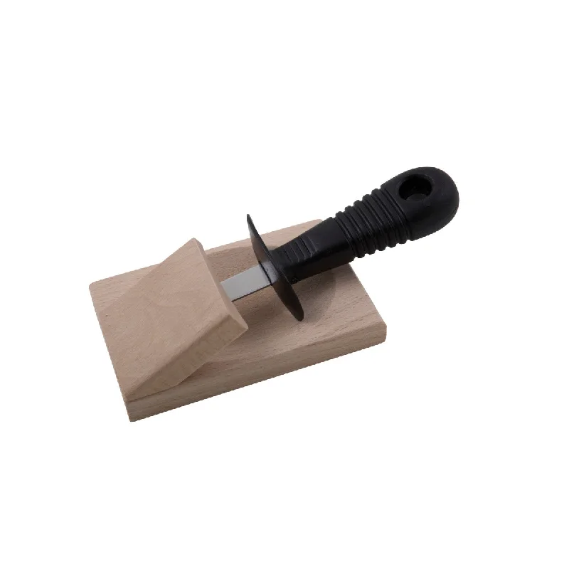 Andre Verdier Stainless Steel Oyster Knife with Wooden Block