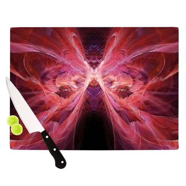 Kess InHouse Alison Coxon "Butterfly Red" Red Pink Cutting Board