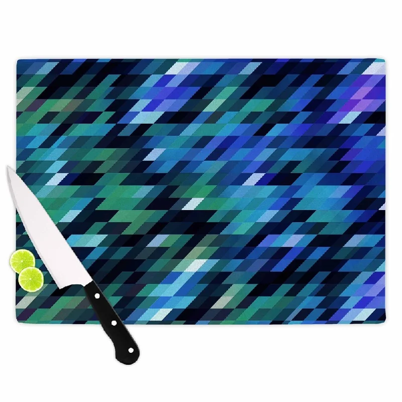 Kess InHouse Dawid Roc 'Geometric City' Glass Digital Cutting Board