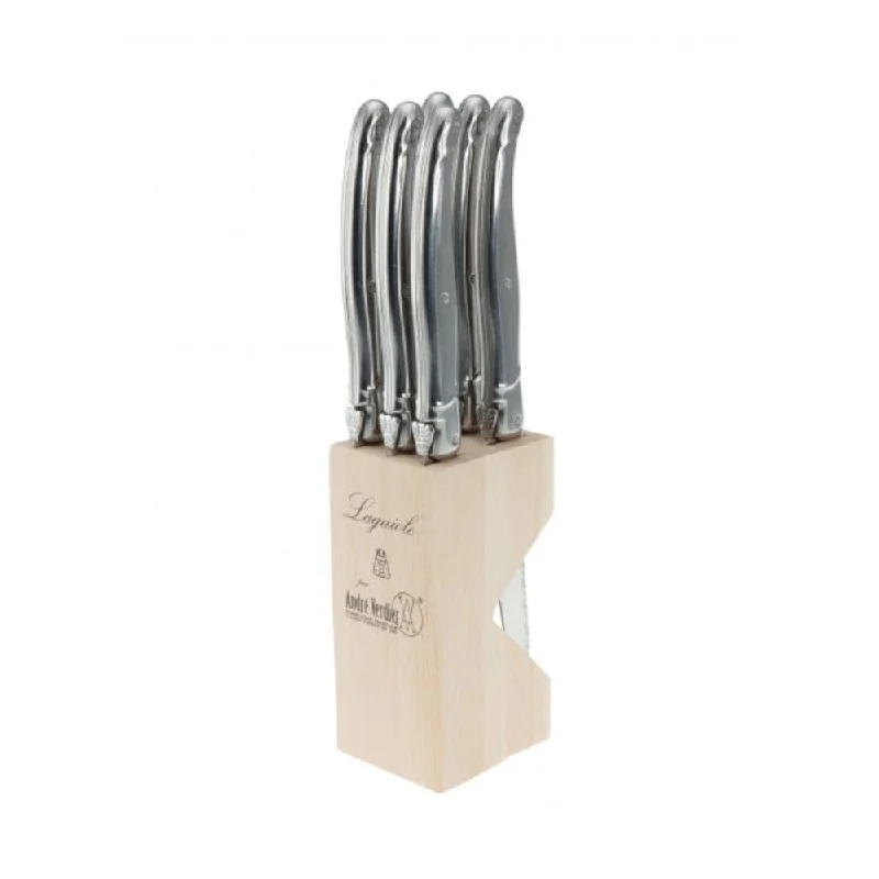 Laguiole Andre Verdier Debutant Stainless Steel Serrated Knife Set of 6