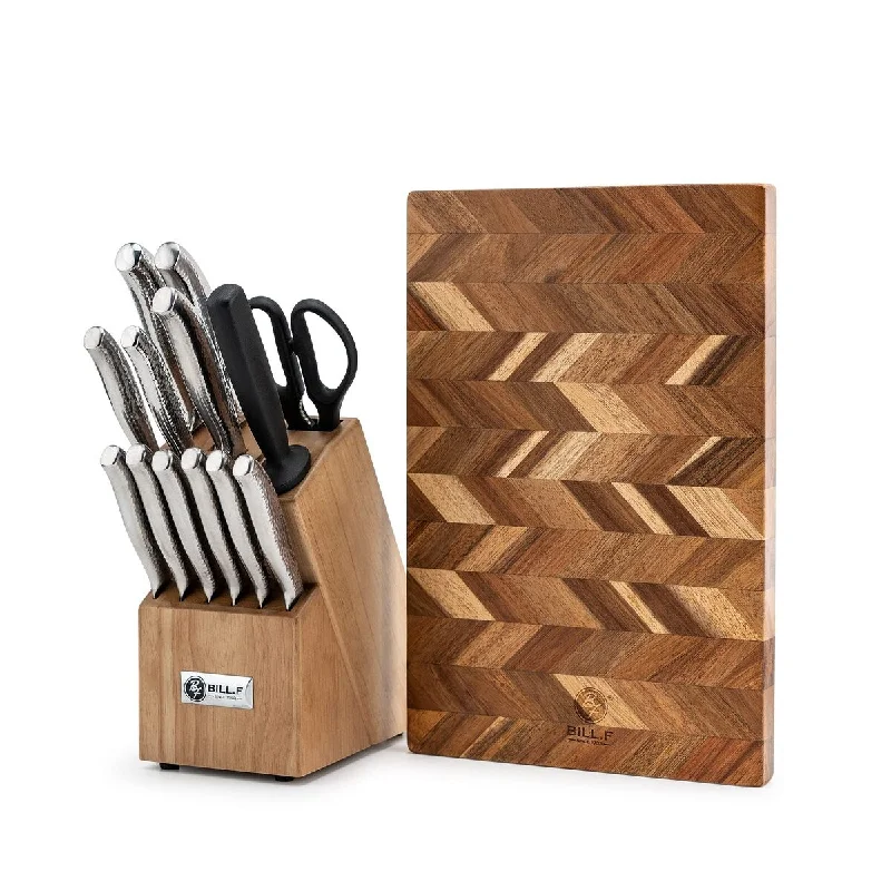 Knife Block with Kitchen Knives Set with Chopping Board 15Pcs Ultra Sharp Stainless Steel Knife