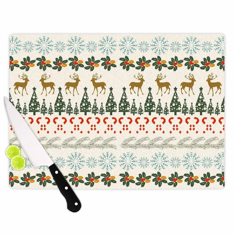 Kess InHouse Famenxt 'Christmas Vibes' Holiday-pattern Cutting Board