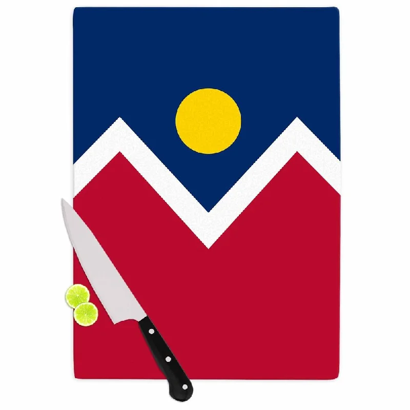 Kess InHouse Bruce Stanfield "Denver Colorado City Flag" Vector Geometric Cutting Board