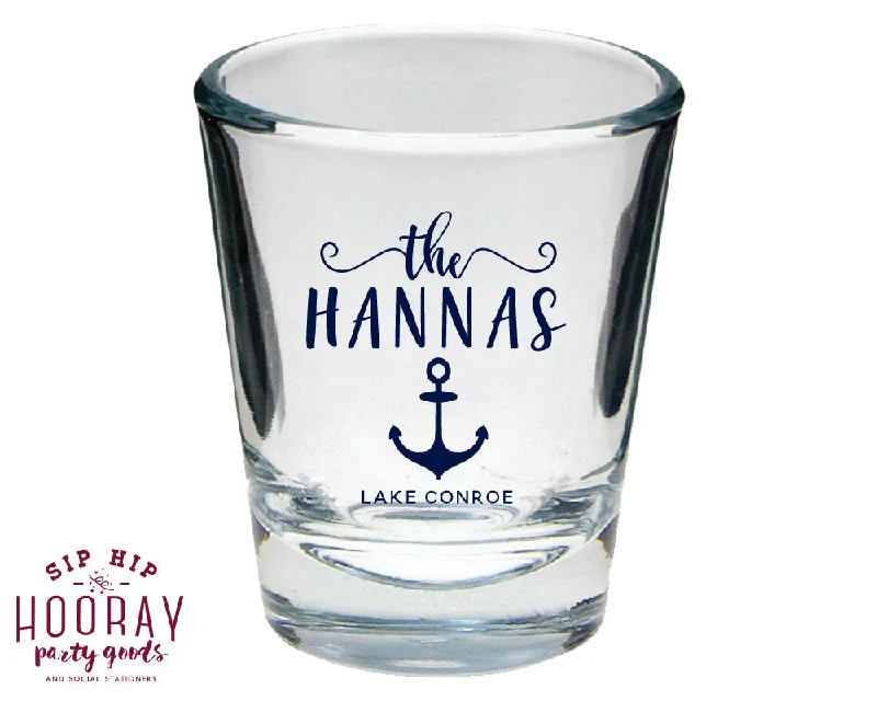 Nautical Anchor Last Name Shot Glasses #1537