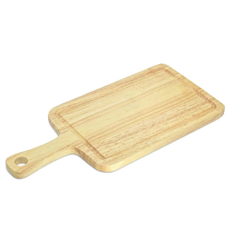 Aesthetic Natural Rubber Tree Wood Decorative Cutting Board or Serving Platter (Thailand) - 8 x 17