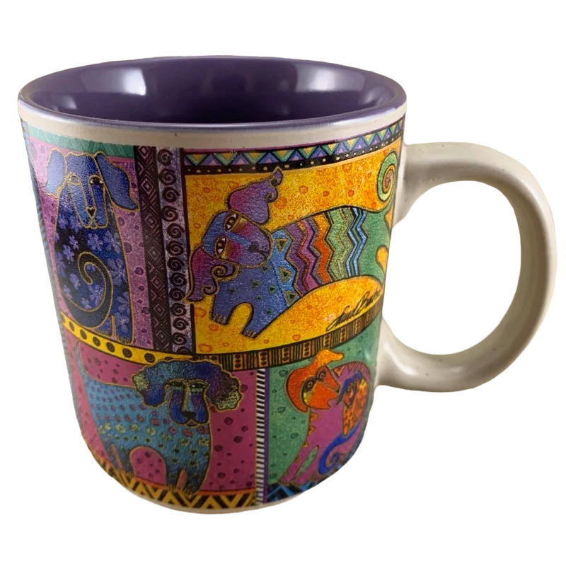 Artistic Patchwork Dogs Mug Laurel Burch