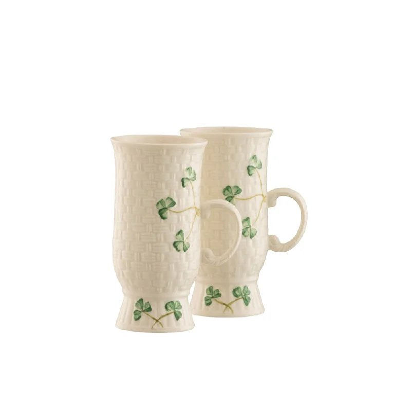 Belleek Classic Irish Coffee Mug Pair