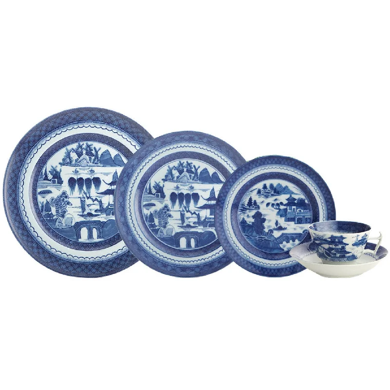 Blue Canton Five Piece Place Setting