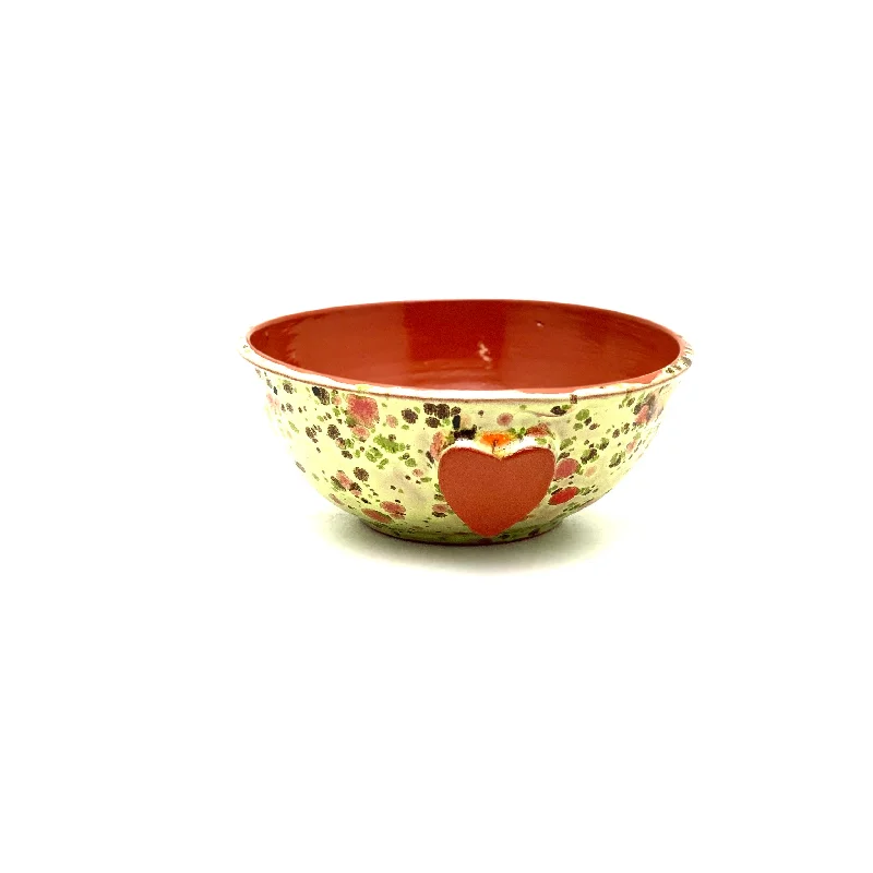 Calliope Heart Ice-Cream Bowls - Speckled Green