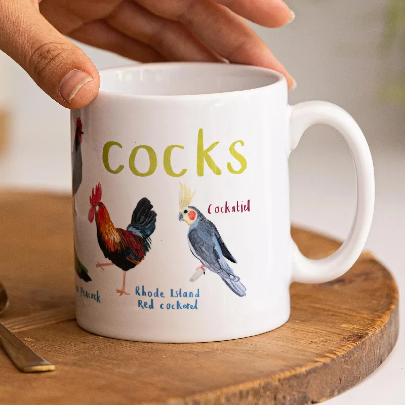 Cocks Bird Pun Fowl Language Rooster Ceramic Coffee Tea Mug