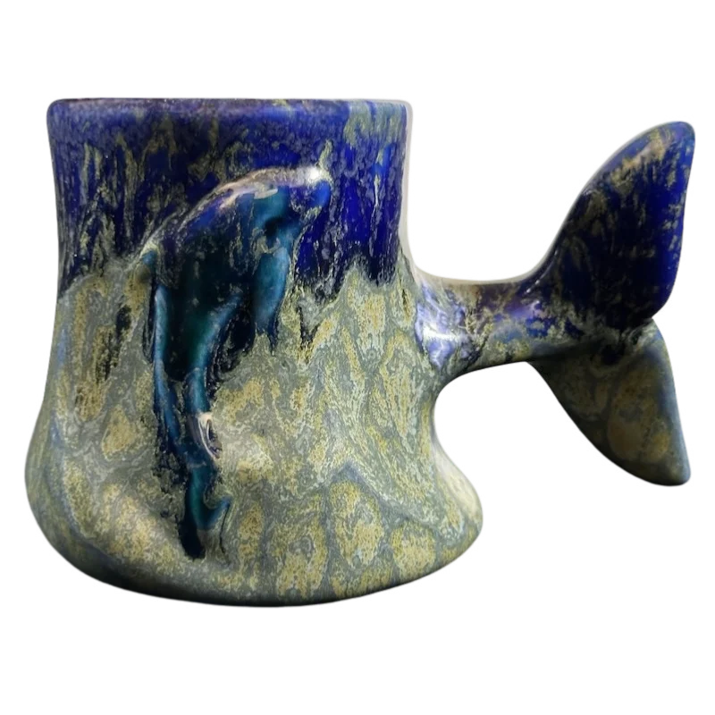 Doug Wylie Dolphin Inside And Whale Tail Handle Mug