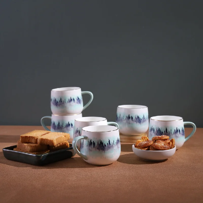 Fiona Forest Blue Cups - Set of 6