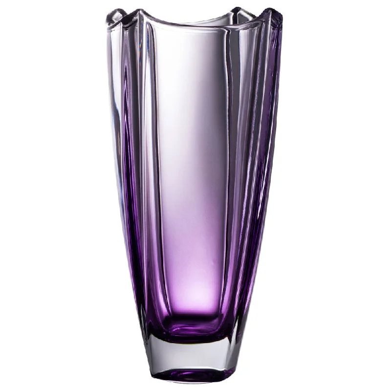 Galway Crystal Amethyst Dune 12" Square Vase