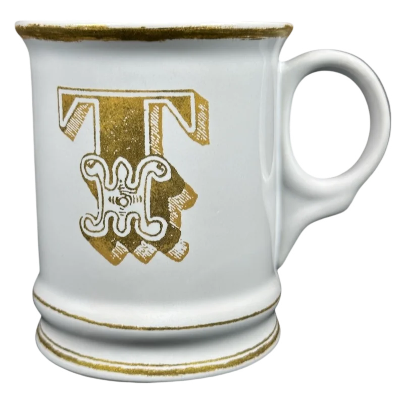 Letter "T" Gold Writing Monogram Initial Mug Williams Sonoma