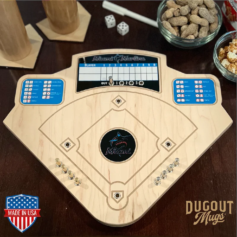 Miami Marlins Baseball Board Game with Dice