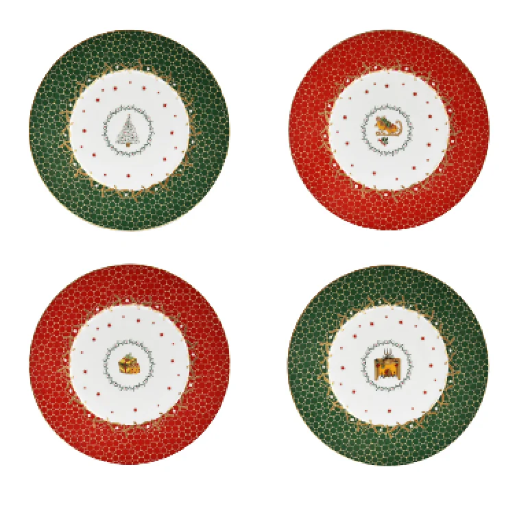 Noel Assorted Dessert Plates, Set of 4