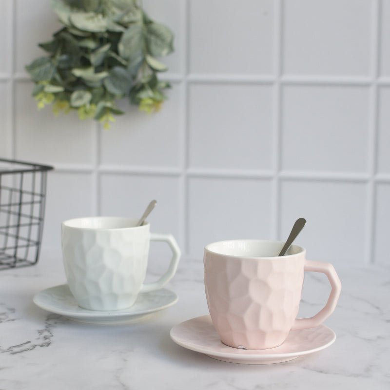 Pastel Crumple Texture Tea Cup & Saucer Set