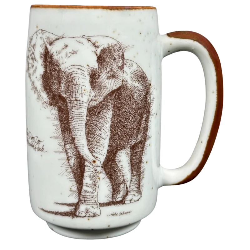 San Diego Zoo Wild Animal Park Elephant Speckled Footed Mug Otagiri