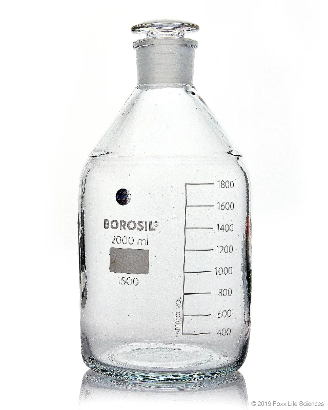 Borosil® Clear Reagent Bottles with Stoppers - 2L - 29/32 - CS/10