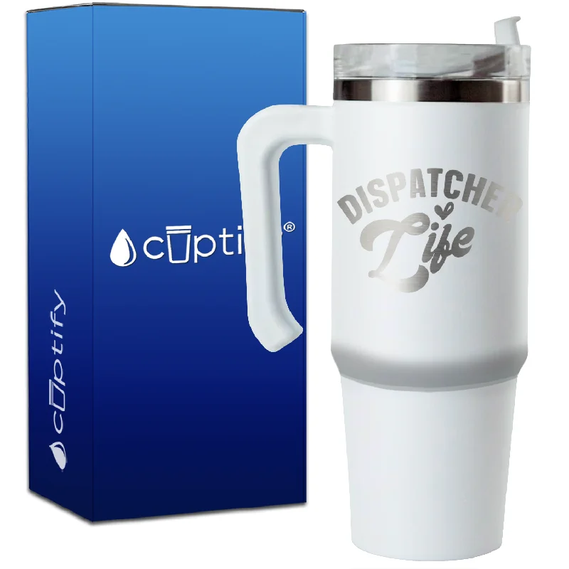 911 Dispatcher Distressed Flag on 30oz Dispatcher Travel Mug