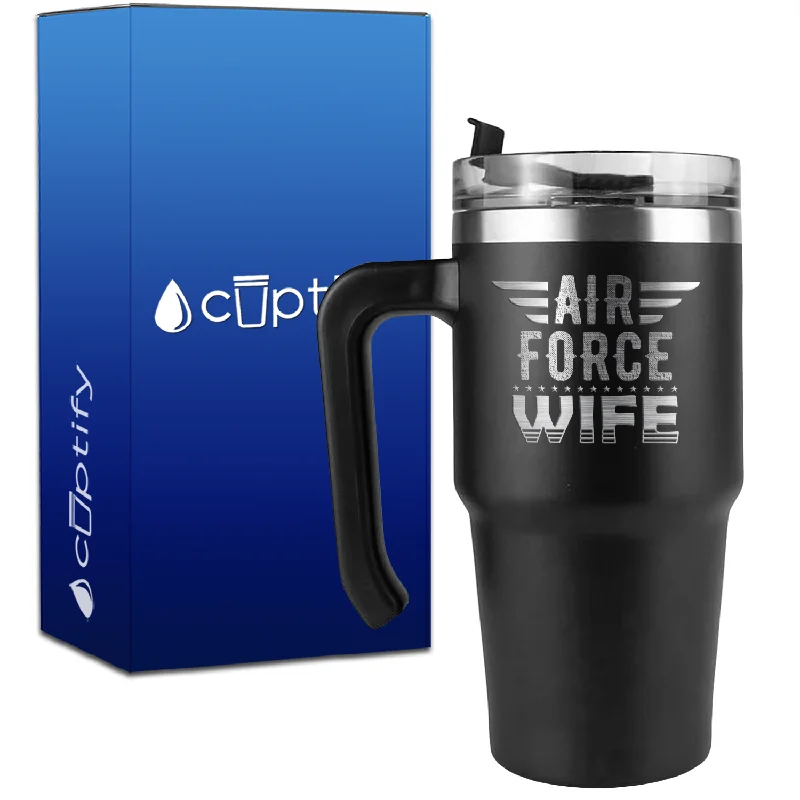 Air Force Wife on 20oz Travel Mug