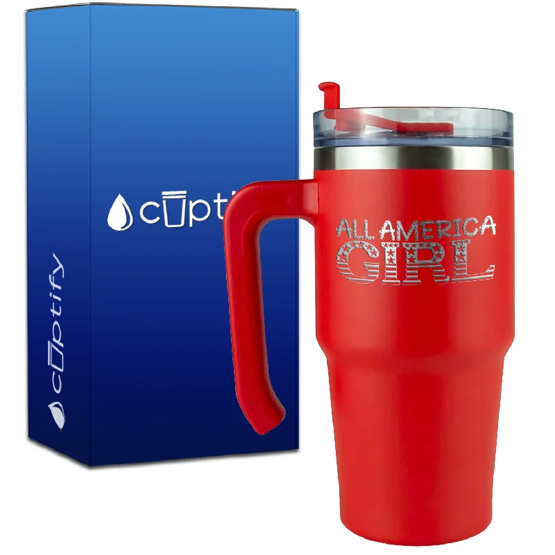 All American Girl on 20oz 4th of July Travel Mug