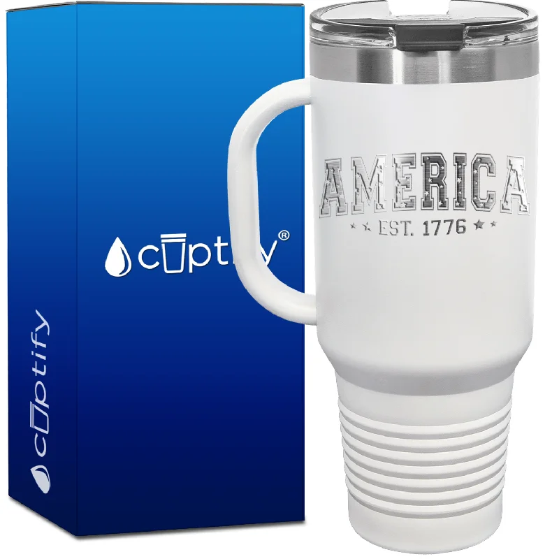 America Est. 1776 40oz 4th of July Travel Mug