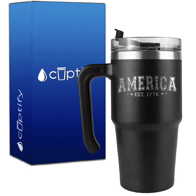 America Est. 1776 on 20oz 4th of July Travel Mug