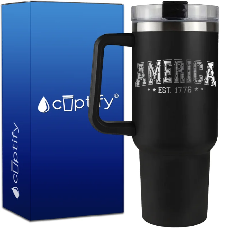 America Est. 1776 on 40oz 4th of July Traveler Mug