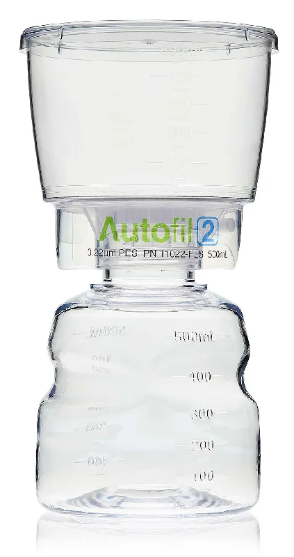 Autofil® 2 Bottle Top Filtration, Full Assembly, 500 mL, 0.45 µm PES Unit, Sterile, 12/cs